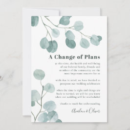 Silver Dollar Eukalyptus Wedding Postponement Einladung