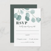 Silver Dollar Eukalyptus Wedding RSVP Karte (Vorne/Hinten)