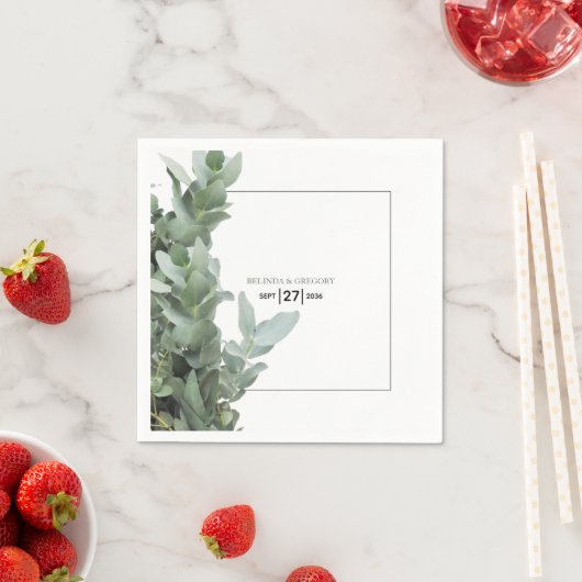 Silver Dollar Eukalyptus Wedding Serviette (Beispiel)