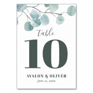 Silver Dollar Eukalyptus Wedding Tischnummer