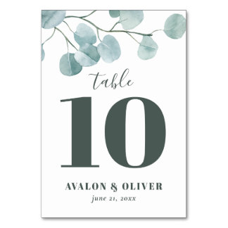 Silver Dollar Eukalyptus Wedding Tischnummer