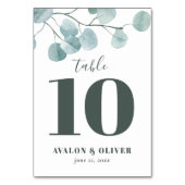 Silver Dollar Eukalyptus Wedding Tischnummer (Vorderseite)
