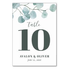 Silver Dollar Eukalyptus Wedding Tischnummer