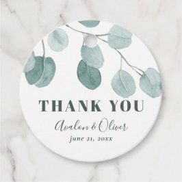 Silver Dollar Eukalyptus Wedding Vielen Dank Geschenkanhänger