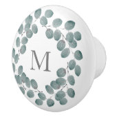 Silver Dollar Eukalyptus Wreath Keramikknauf (Rechts)