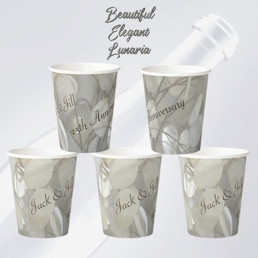 Silver Dollar Lunaria 25 Jahre Elegant Pappbecher