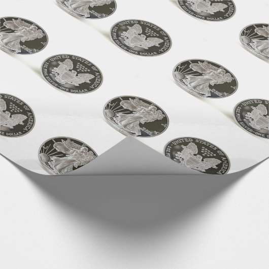 Silver-Dollar-Wrapping-Papier Geschenkpapier (Ecke)