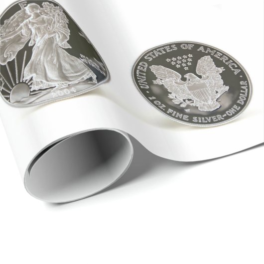 Silver-Dollar-Wrapping-Papier Geschenkpapier (Rolleneckpunkt)