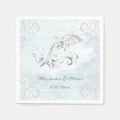 Silver Dolphin Brautparty Napkin Serviette (Vorderseite)