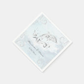 Silver Dolphin Brautparty Napkin Serviette (Ecke)