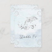 Silver Dolphin Wedding Table Card Einladung (Vorne/Hinten)