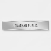Silver Door Sign Custom Text Elegant Modern Design Türschild (Vorderseite )