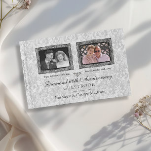 Silver Double Foto Diamond Jubiläum Gästebuch