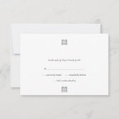 Silver Double Happiness Lanterns RSVP Cards (Vorderseite)