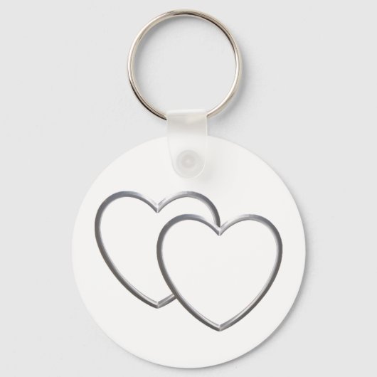 Silver Double Hearts Schlüsselanhänger (Vorderseite)