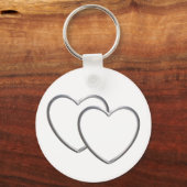 Silver Double Hearts Schlüsselanhänger (Vorderseite)