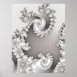 Silver Double Spiral Poster