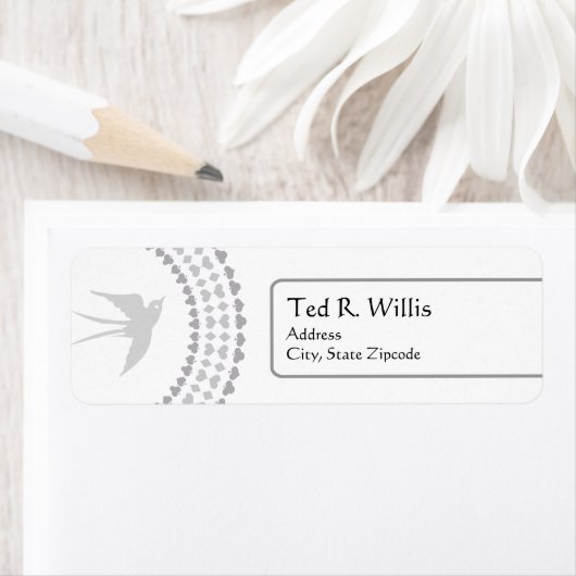Silver Dove Religious Address Label (Insitu)