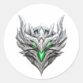 Silver Dragon Emblem Runder Aufkleber (Vorderseite)