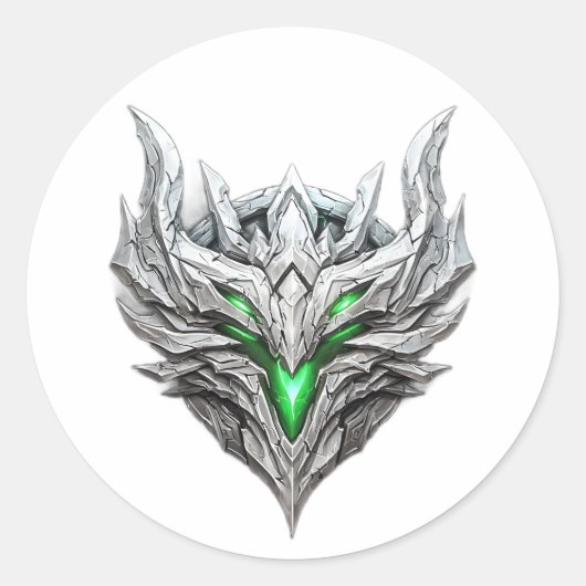 Silver Dragon Emblem Runder Aufkleber (Vorderseite)