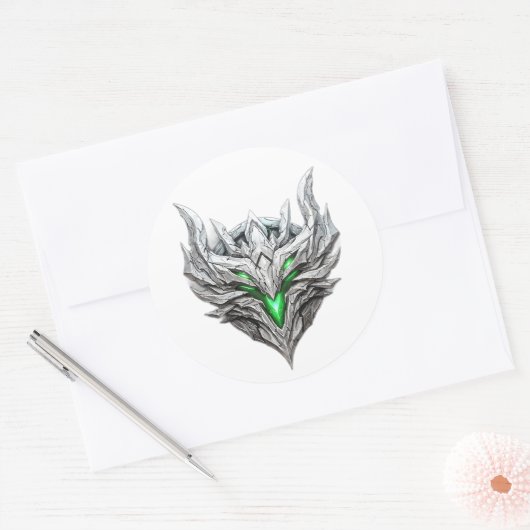 Silver Dragon Emblem Runder Aufkleber (Umschlag)