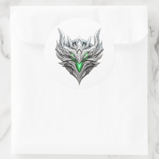 Silver Dragon Emblem Runder Aufkleber (Tasche)