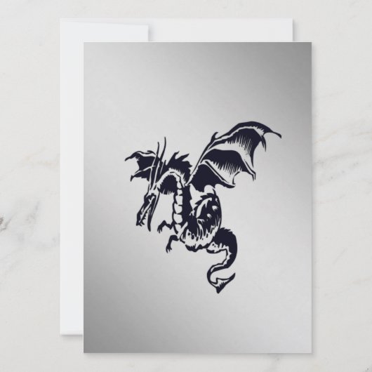 Silver Dragon Fantasy Bridal Dusche Einladung (Rückseite)