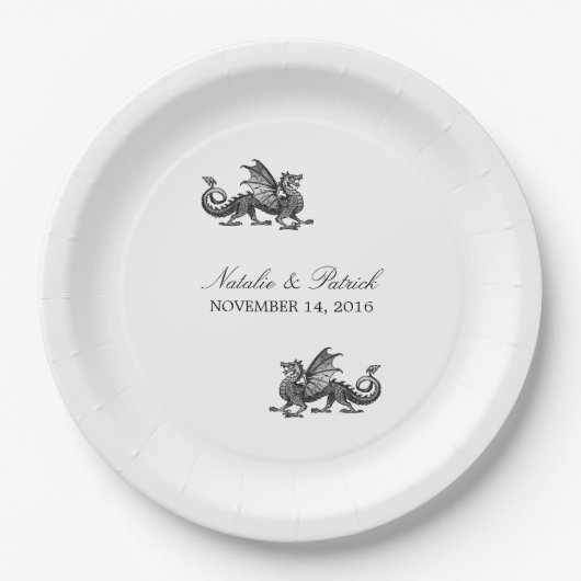 Silver Dragon Wedding Paper Teller (Vorderseite)