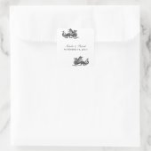 Silver Dragon Wedding Stickers (Tasche)