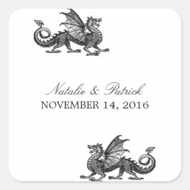 Silver Dragon Wedding Stickers