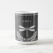 Silver Dragonfly Rustic Personalisiert Coffee Tass Kaffeetasse (Mittel)