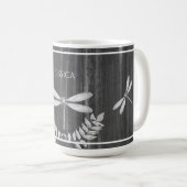 Silver Dragonfly Rustic Personalisiert Coffee Tass Kaffeetasse (VorderseiteRechts)