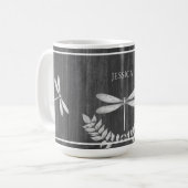 Silver Dragonfly Rustic Personalisiert Coffee Tass Kaffeetasse (Vorderseite Links)