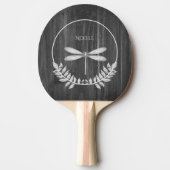 Silver Dragonfly Rustic Ping Pong Paddle Tischtennis Schläger (Vorderseite)