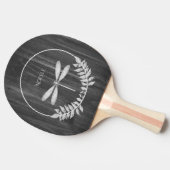 Silver Dragonfly Rustic Ping Pong Paddle Tischtennis Schläger (Seitenansicht)