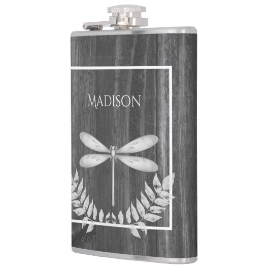 Silver Dragonfly Rustikale Flasche Flachmann (Links)