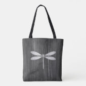 Silver Dragonfly Rustikale Personalisiert Tote Tas Tasche (Rückseite)
