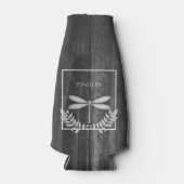 Silver Dragonfly Rustikale Personalisierte Flasche Flaschenkühler (Vorderseite)