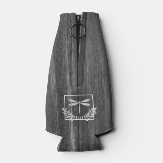 Silver Dragonfly Rustikale Personalisierte Flasche Flaschenkühler (Rückseite)