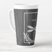 Silver Dragonfly Rustikale Personalisierte Latte T Milchtasse (Linke Ecke)