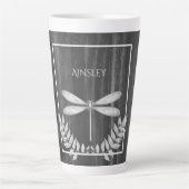 Silver Dragonfly Rustikale Personalisierte Latte T Milchtasse (Vorderseite)