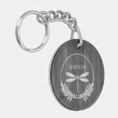 Silver Dragonfly Rustikaler Personalisierter Schlü Schlüsselanhänger (Vorderseite links)