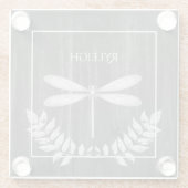 Silver Dragonfly Rustikaler Personalisierter Unter Glasuntersetzer (Rückseite)