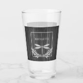 Silver Dragonfly Rustikales Personalisiertes Glas (Rückseite)