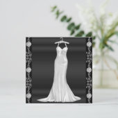 Silver Dress Birthday Party Einladung (Stehend Vorderseite)