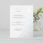 Silver Dress Birthday Party oder Brautparty Menu Folieneinladung (Stehend vorne)