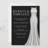 Silver Dress Black 70 Fabulous 70. Geburtstag Einladung (Vorderseite)