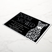 Silver Dress Black Brautparty Foil Einladung (Gedreht)