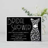 Silver Dress Black Brautparty Foil Einladung (Stehend vorne)