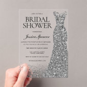 Silver Dress Elegance Brautparty Acryleinladungen (Insitu (Handheld))